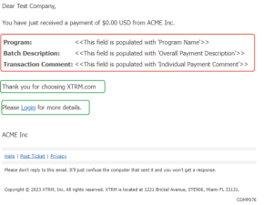 This is a sample template of how your XTRM custom email will look like with your own company logo.